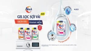 Nước giặt Attack khử mùi hôi trên quần áo cực hiệu quả